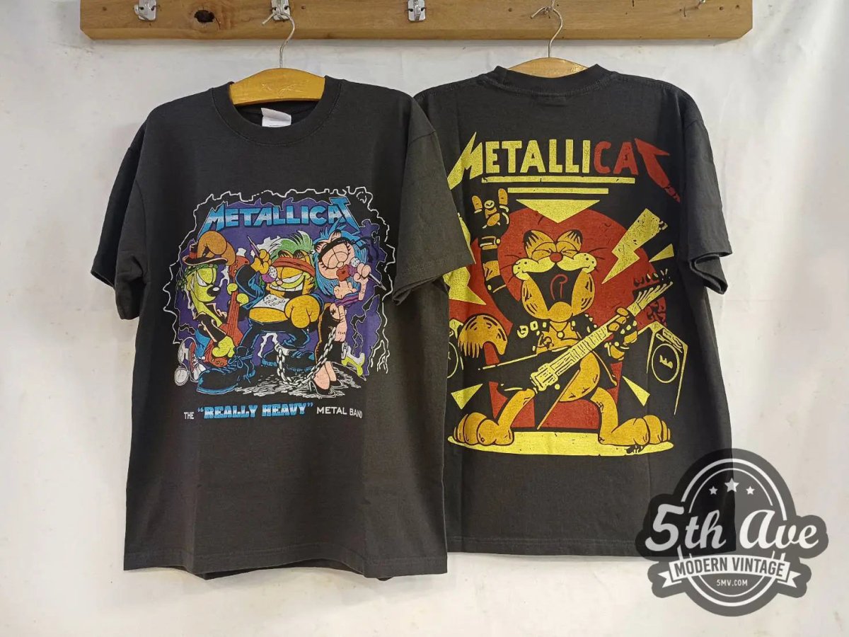 Garfield Metallicat the really heavy metal band - New Vintage Band T shirt - Vintage Band Shirts