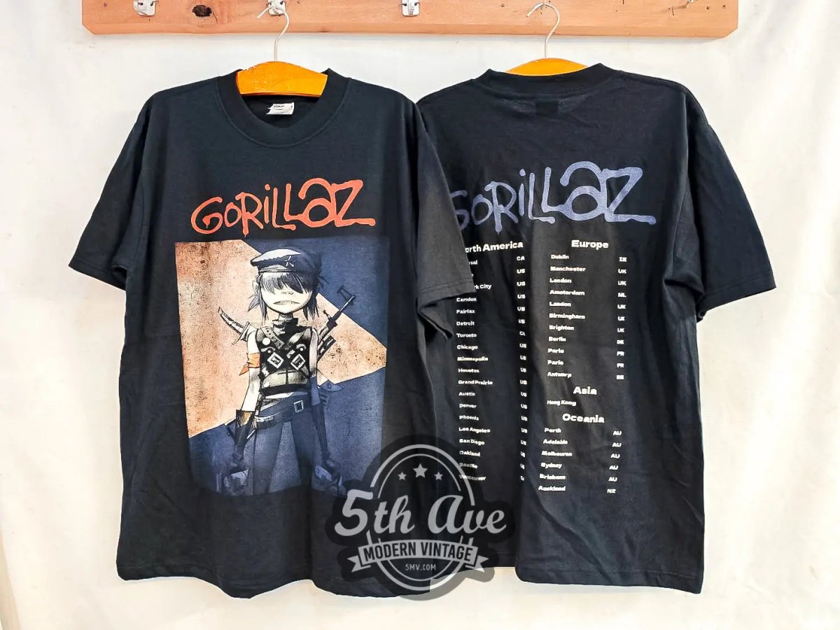 Gorillaz World Tour - Vintage Reprint Band T-Shirt - Vintage Band Shirts