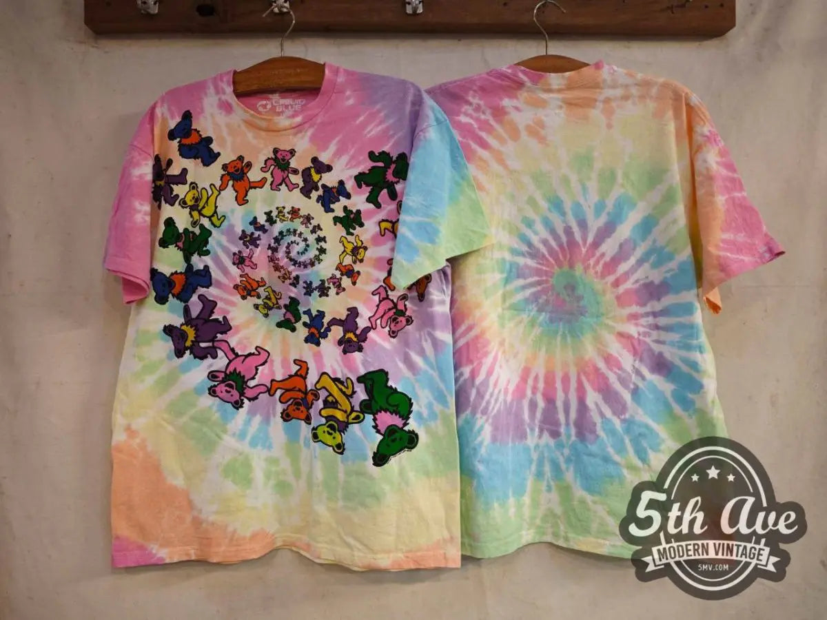 Grateful Dead Spiral Bear Tie Dye - New Vintage Band T shirt - Vintage Band Shirts