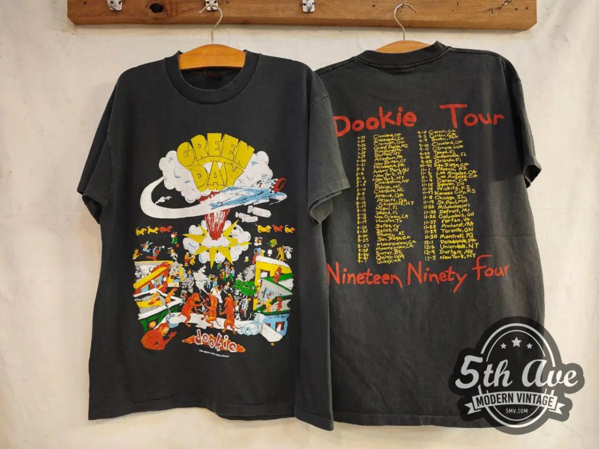 Green Day Dookie Tour Nineteen Ninety Four 1994 - New Vintage Band T shirt - Vintage Band Shirts