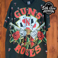 GUNS N' ROSES TOUR 1991 TシャツロックT Vintage 1991 Gun N Roses Rock T Shirt Used Your Illusion