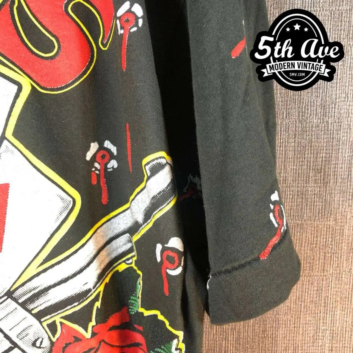 Guns N' Roses: 1991 Card All-Over Print Single Stitch t shirt - Vintage Band Shirts