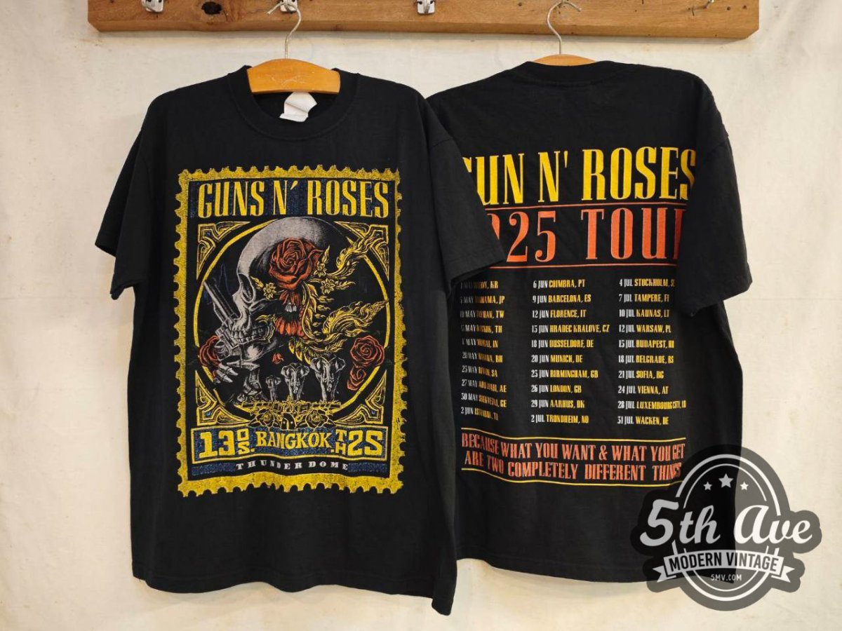 Guns N' Roses 2025 World Tour Bangkok - New Vintage Band T