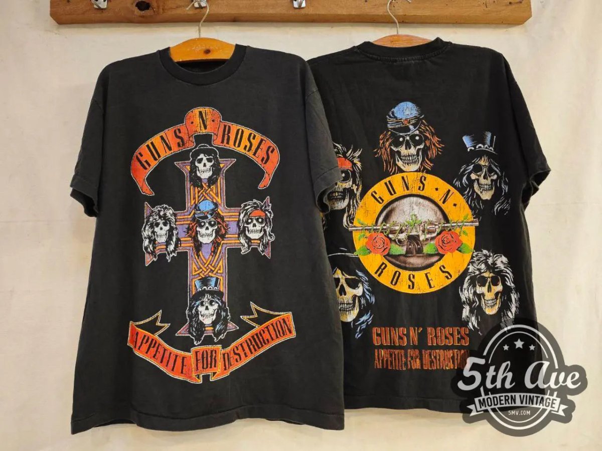 Guns N' Roses Appetite for Destruction - New Vintage Band T shirt - Vintage Band Shirts