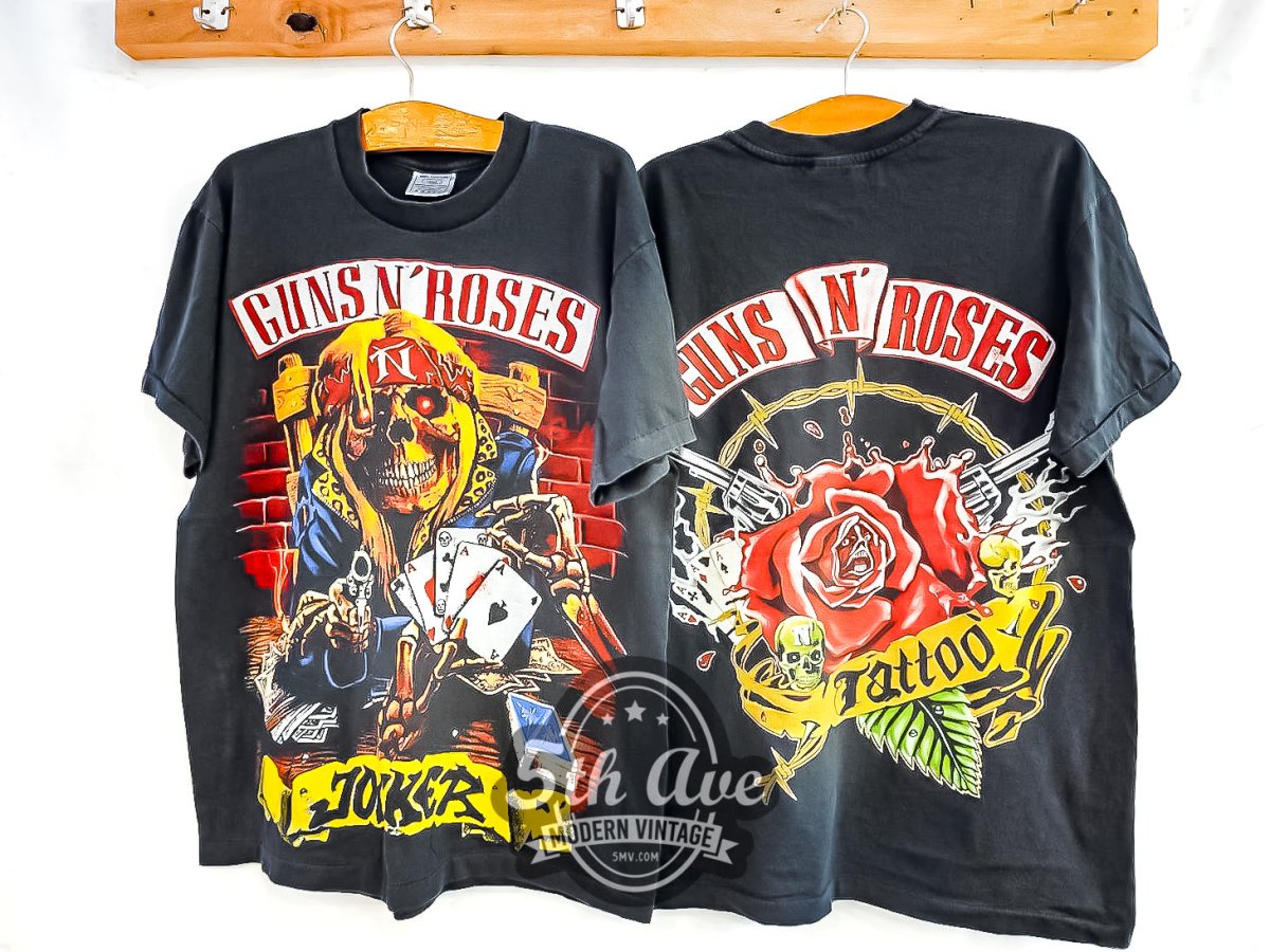 Guns N' Roses 'Joker' - AOP All Over Print Vintage Reprint Band T-Shirt - Vintage Band Shirts