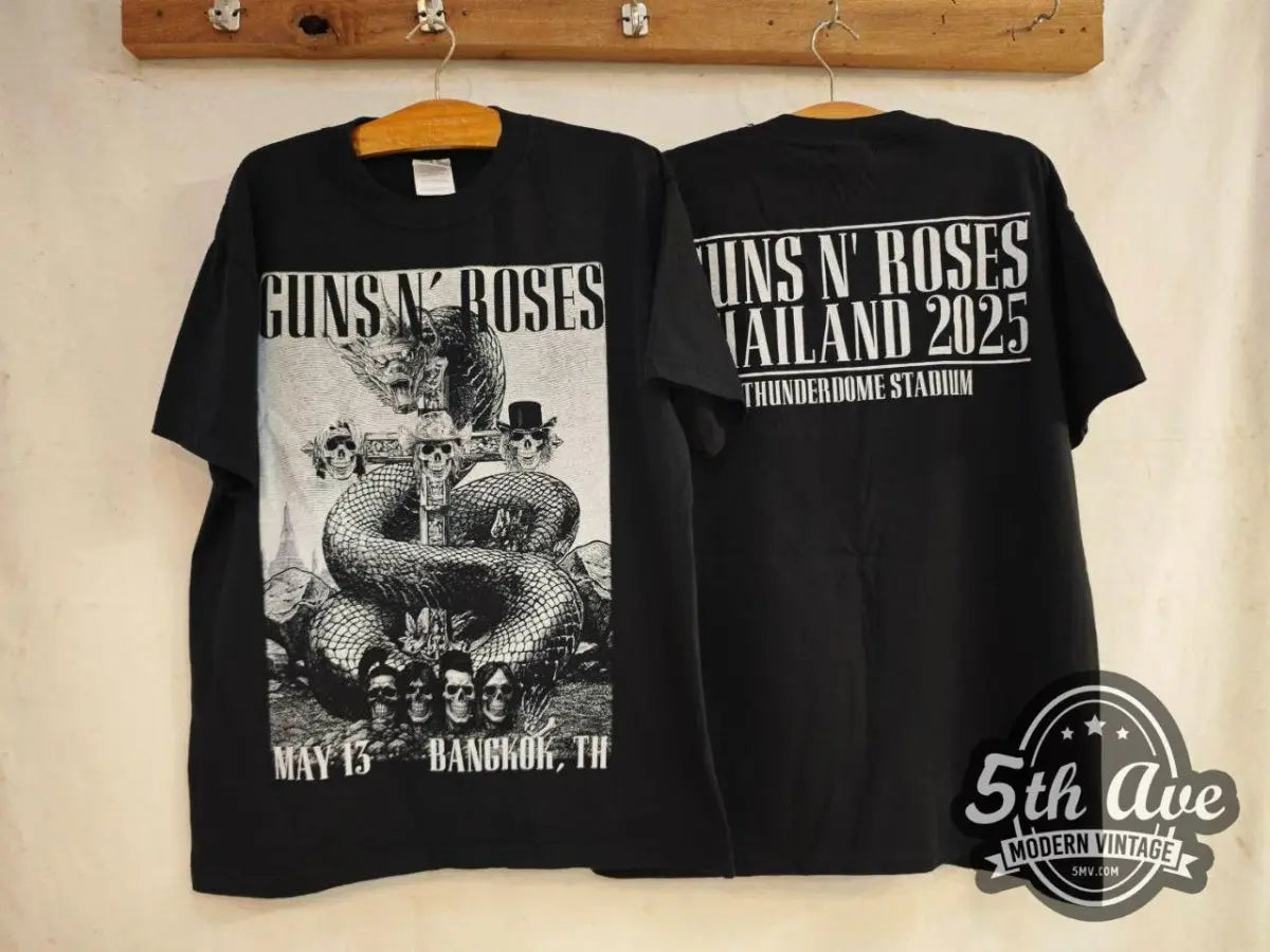 Guns N' Roses World Tour Thailand 2025 - New Vintage Band T shirt - Vintage Band Shirts