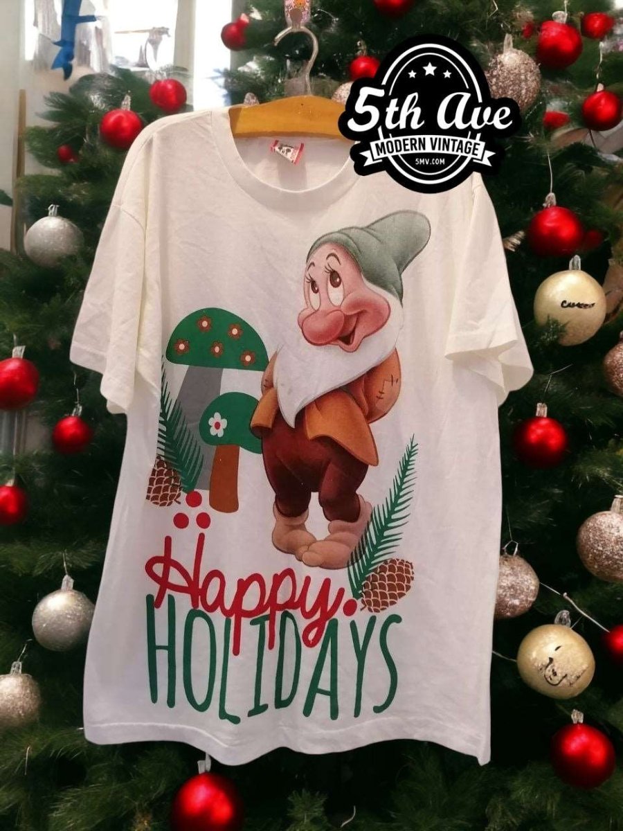 Happy Holidays Disney Snow White and the Seven Dwarfs t shirt - Vintage Band Shirts