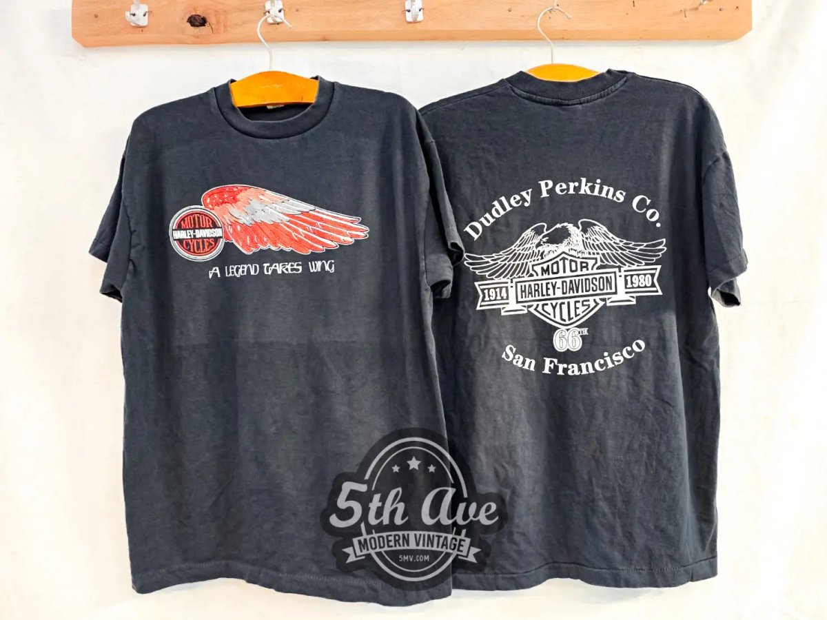 Harley Davidson A Legend Takes Wing San Francisco - Vintage Shirts - Vintage Band Shirts