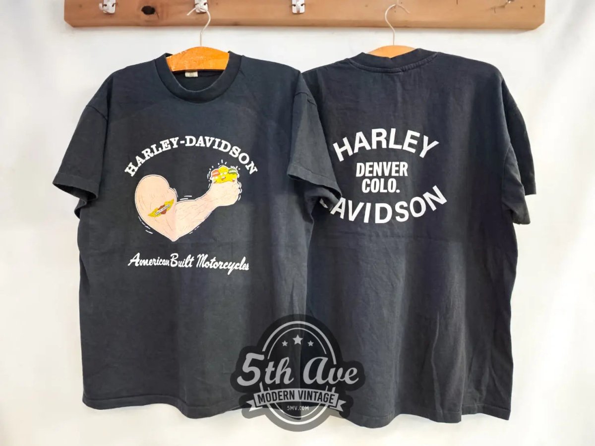 Harley Davidson Denver, Colorado "American Built Motorcycles" - New Vintage T shirt - Vintage Band Shirts