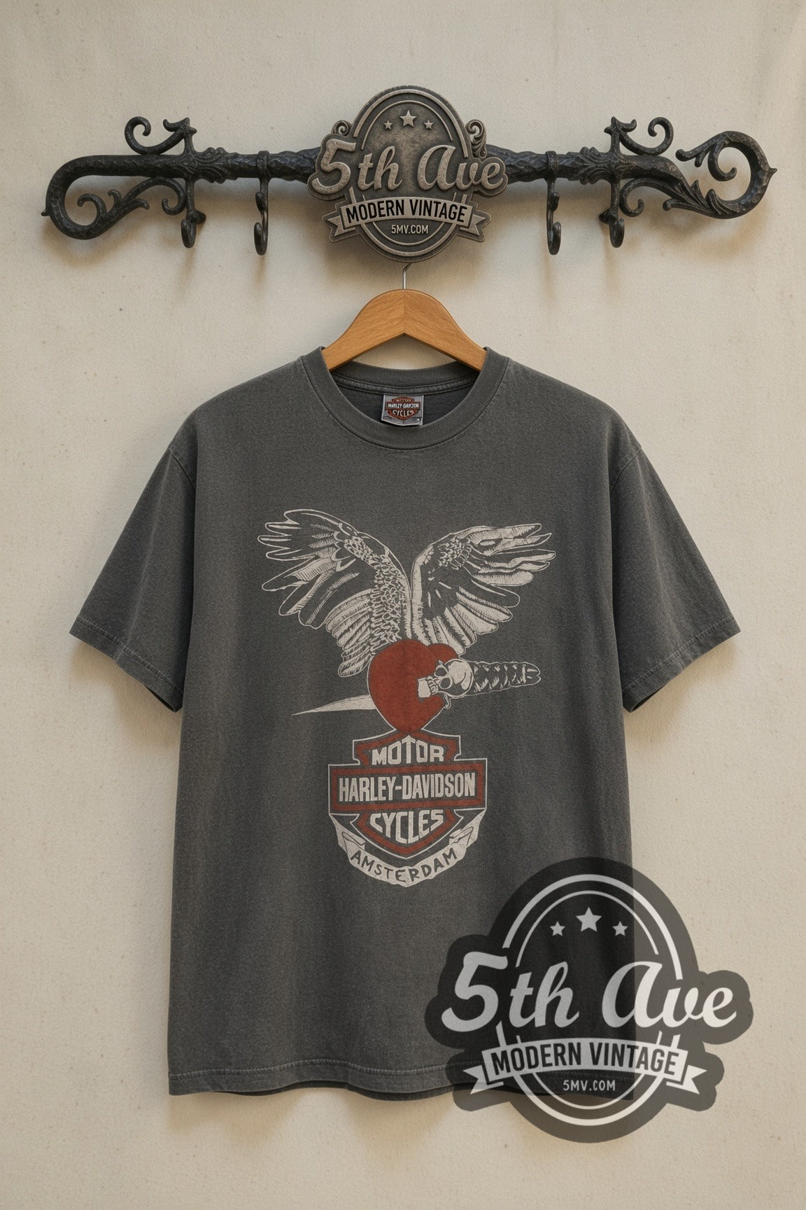 Harley-Davidson eagle heart and dagger tee front on the 5MV rack
