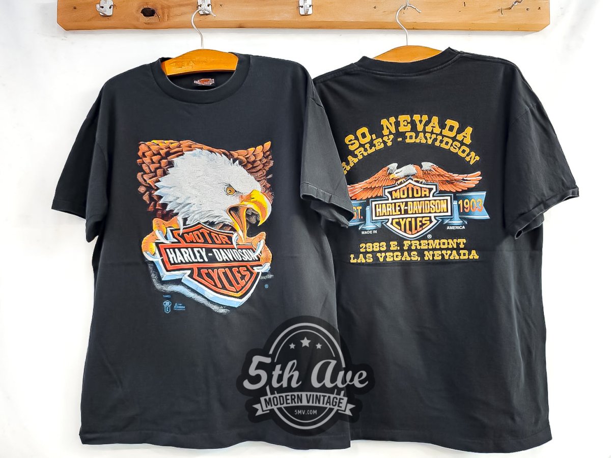 Harley Davidson 'Eagle' Southern Nevada - Vintage Reprint T-Shirt - Vintage Band Shirts
