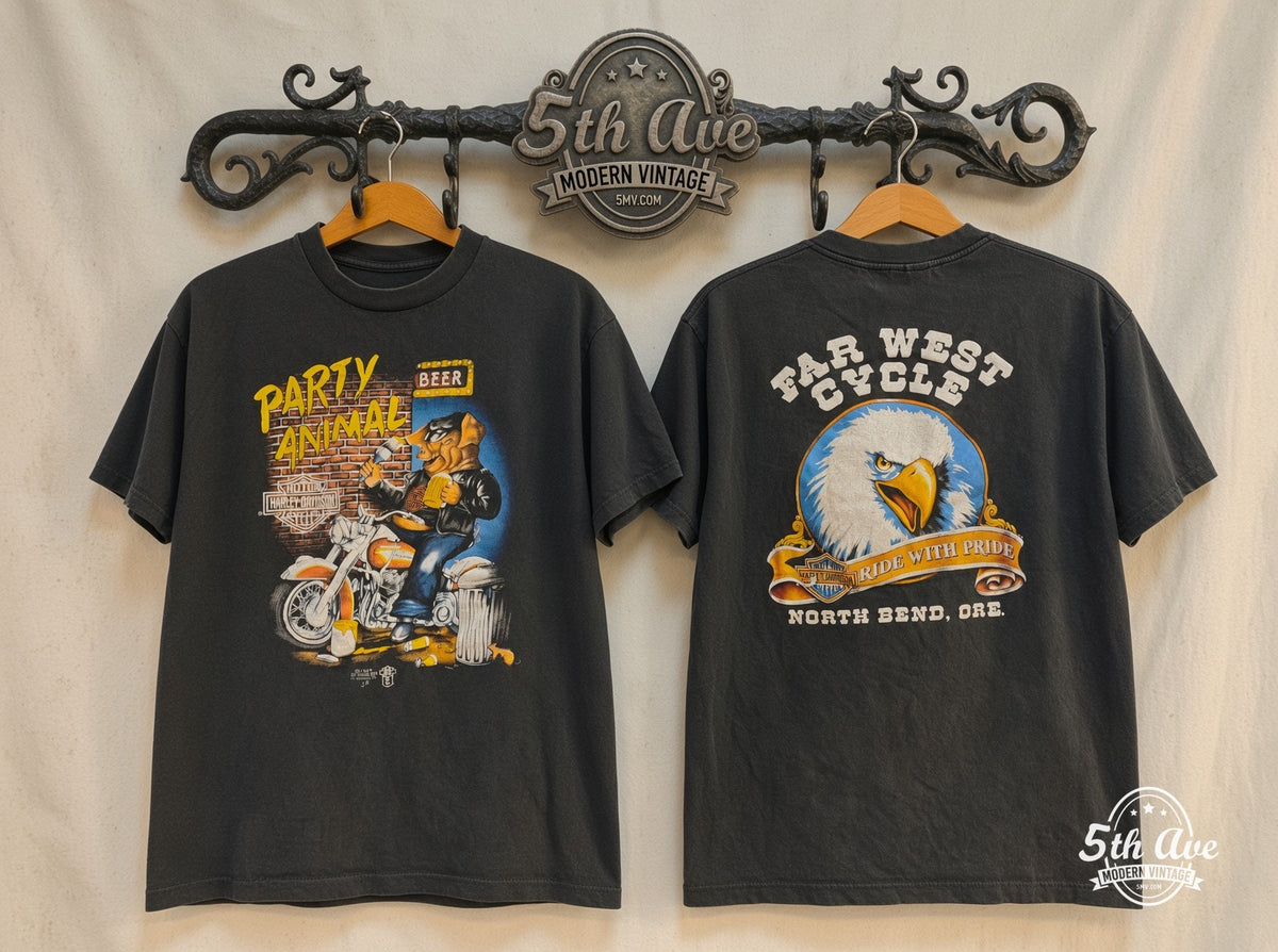 Harley Far West Party Animal vintage band t-shirt on rack