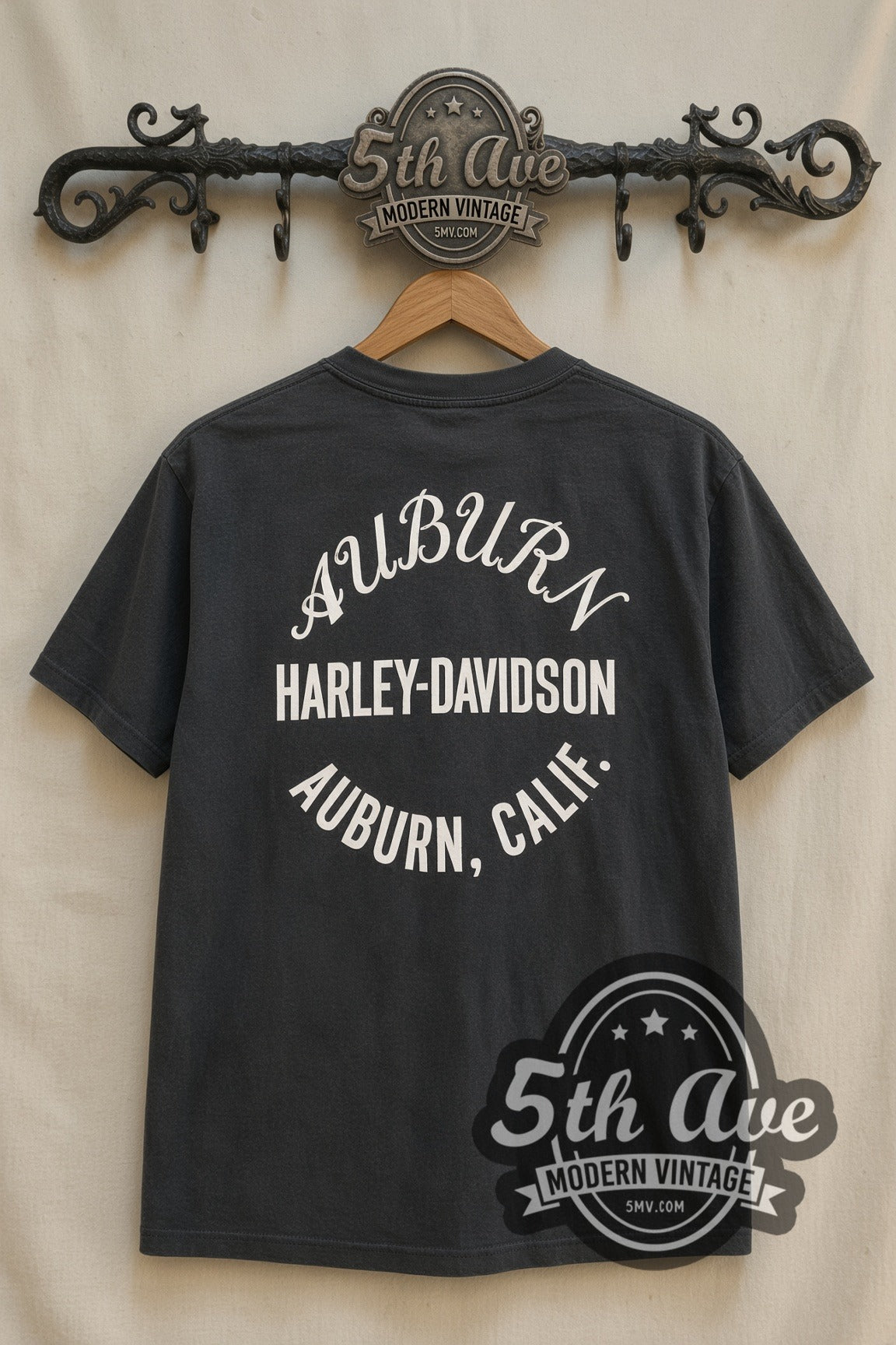Harley-Davidson Hog Power Invest in America Piggy Bank vintage graphic tee back on cream 5th Ave rack