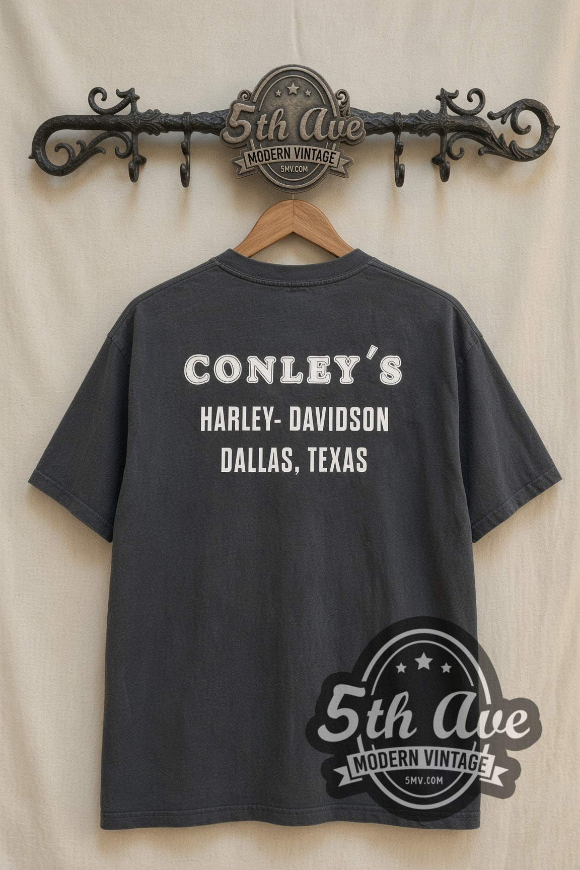 Harley-Davidson I Have My Heart On Harley Conley's Back vintage graphic tee back on cream 5th Ave rack