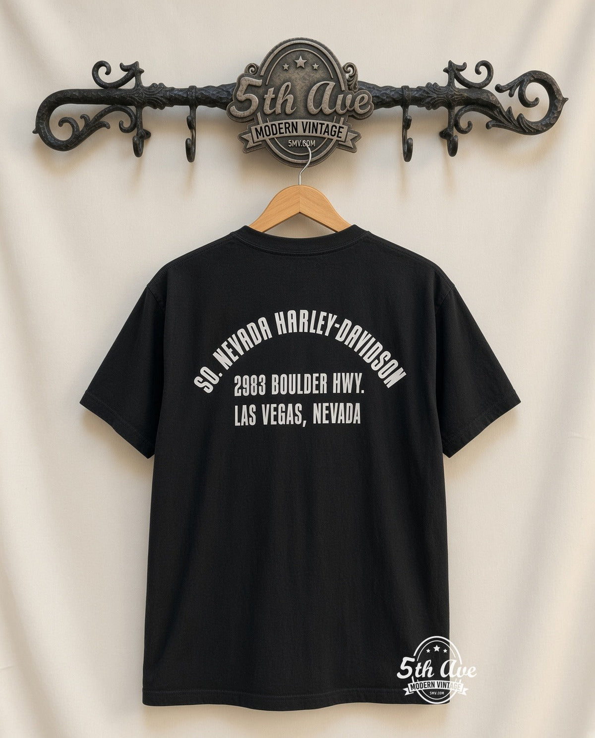 Harley-Davidson – Harley Davidson 'Southern Nevada' Las Vegas – Vintage Graphic Tee vintage tee on 5th Ave cream rack — back