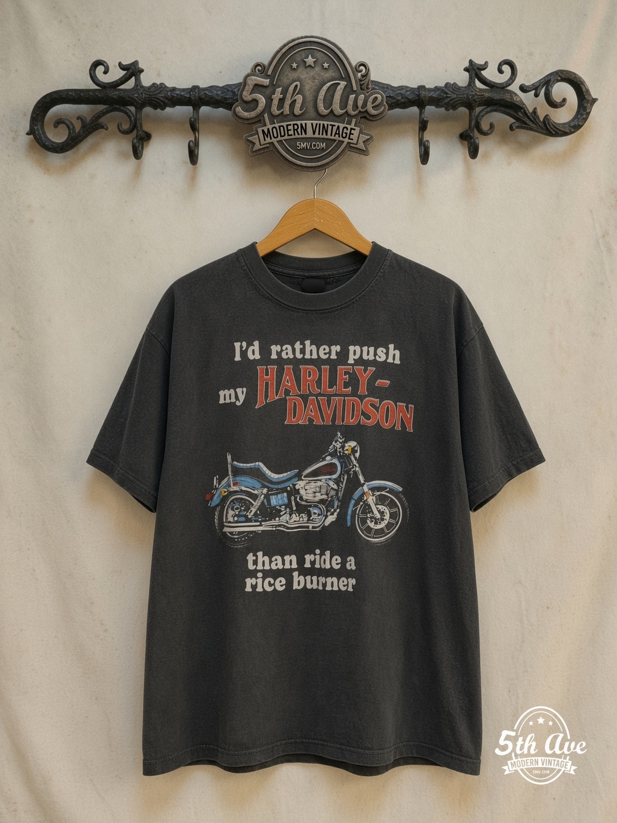 Harley-Davidson Rice Burner Big Spring TX vintage graphic tee on rack