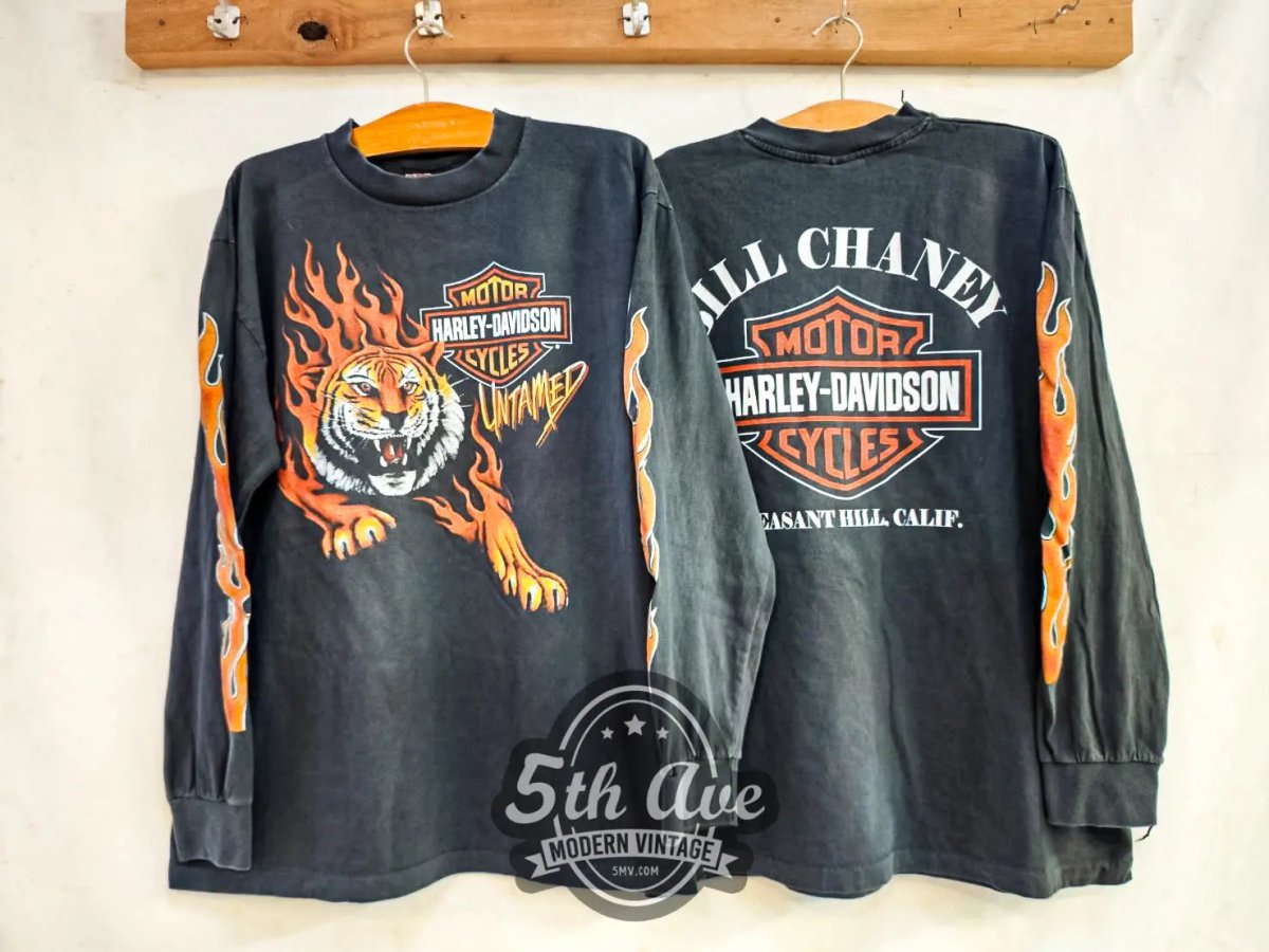 Harley Davidson Untamed - New Vintage Long Sleeve T shirt - Vintage Band Shirts