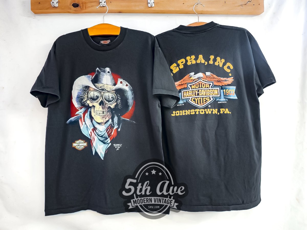 Harley Davidson 'ZEPKA, INC.' Johnstown - Vintage Reprint T-Shirt - Vintage Band Shirts