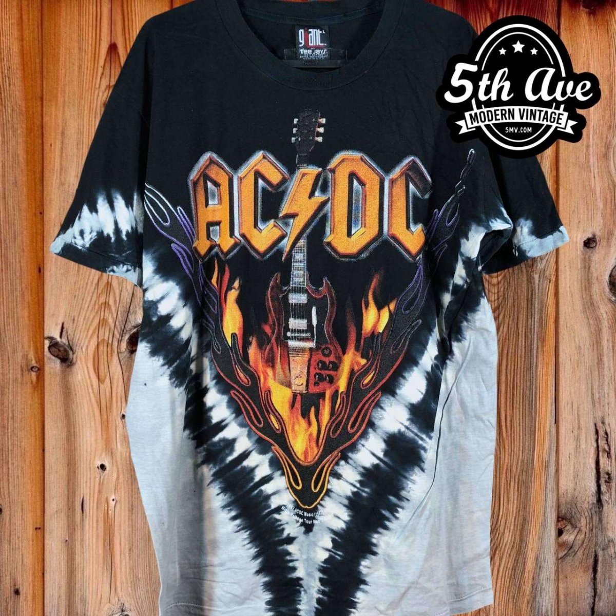 Hells Bells: AC/DC Tie-Dye Single Stitched Crew Neck t shirt for Rock 'n' Roll Rebels - Vintage Band Shirts