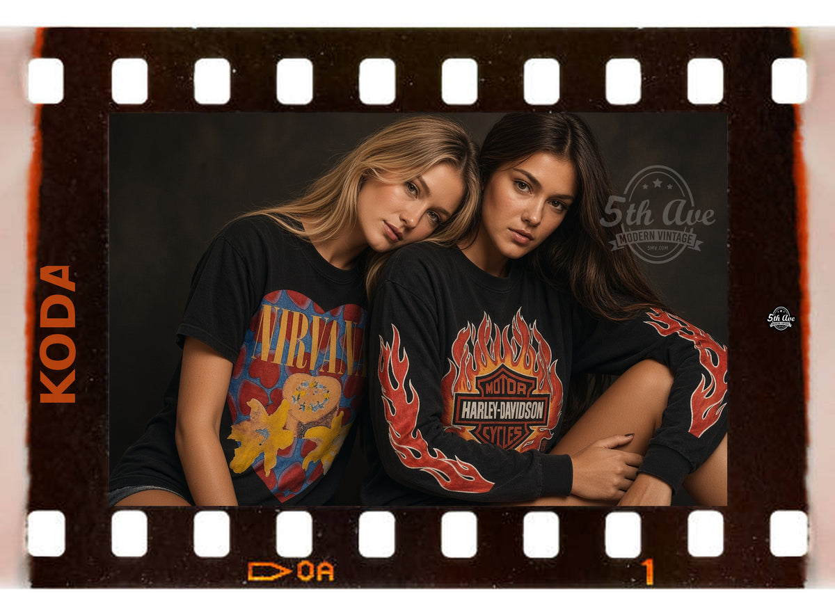 5MV homepage hero slide 2 — Nirvana and Harley-Davidson filmstrip