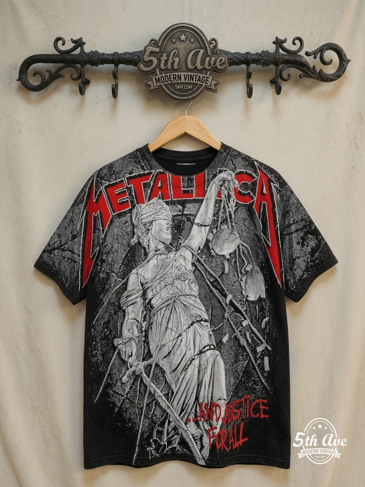 Newsletter: Metallica – Unleash the Fury: Metallica Justice for All All Over Print Single Stit – Vintage Band T-Shirt