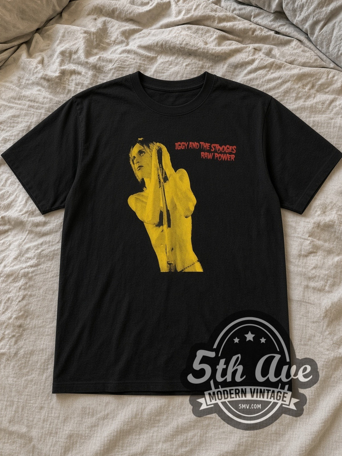 Iggy Pop Yellow Silhouette Vintage Band T-Shirt | 5MV