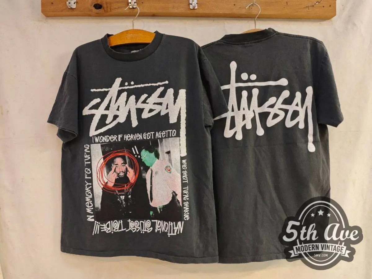 International Stüssy Tribe x Tupac Shakur - New Vintage Band T shirt - Vintage Band Shirts
