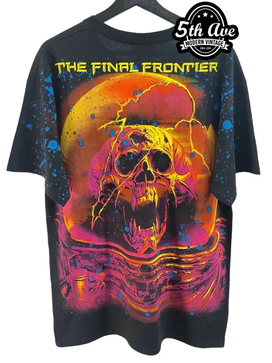 Iron Maiden Final Frontier Hand Screened Overprint OVP T Shirt - Vintage Band Shirts