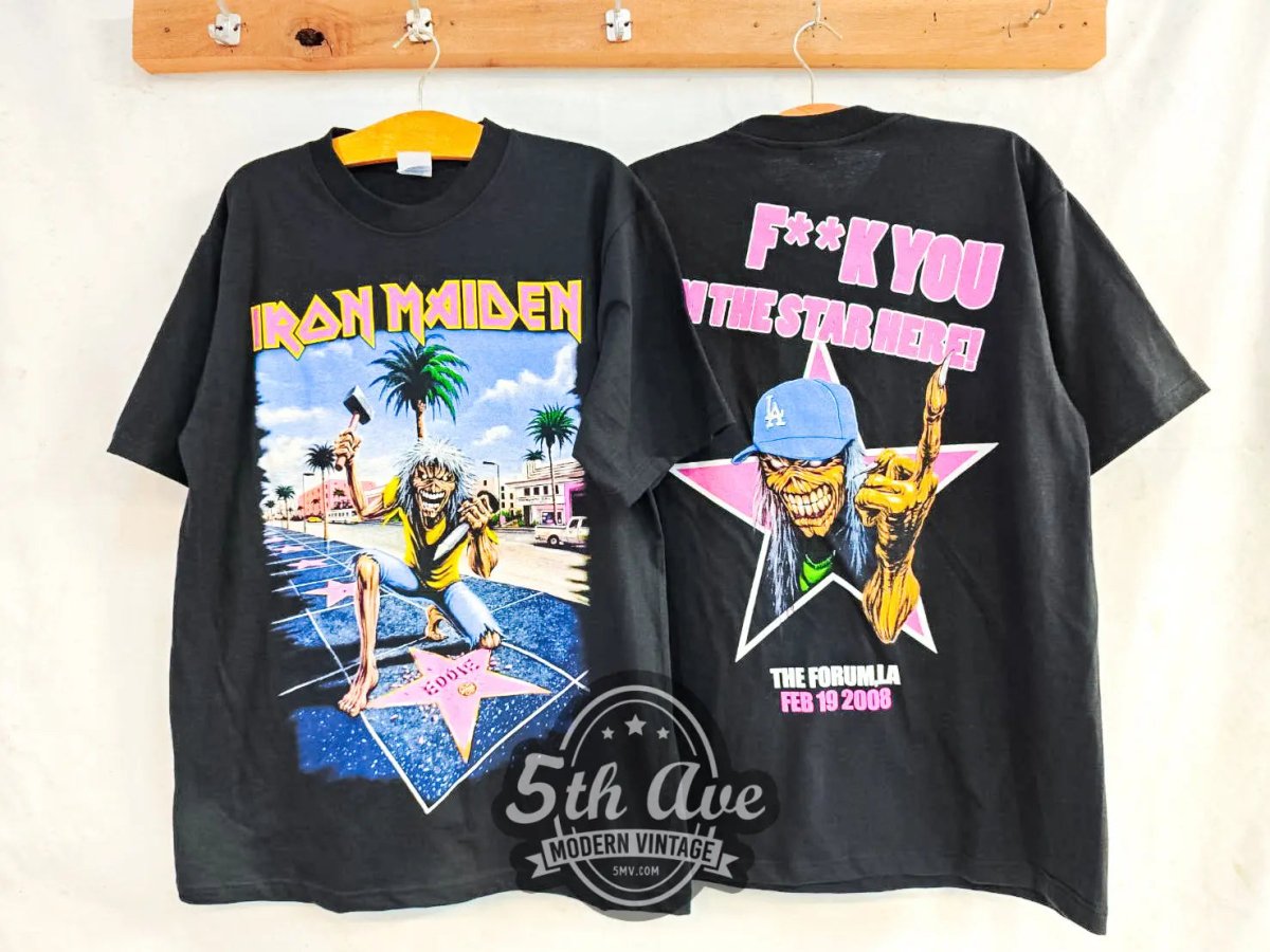 Iron Maiden Los Angeles The Forum 2008 - New Vintage Band T shirt - Vintage Band Shirts