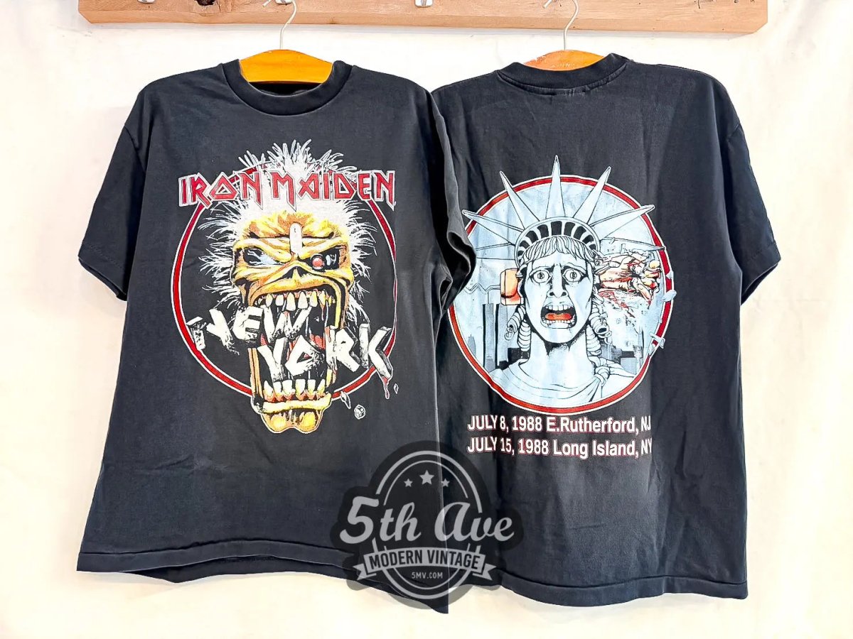 Iron Maiden Seventh Tour of a Seventh Tour 1988 - Vintage Reprint Band T-Shirt - Vintage Band Shirts