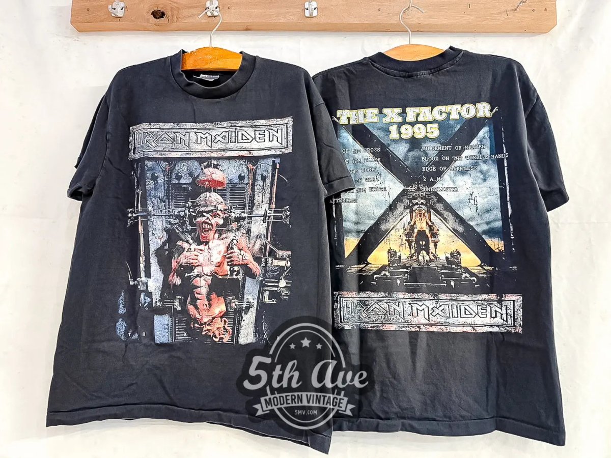 Iron Maiden The X Factor Tour 1995 - Vintage Reprint Band T-Shirt - Vintage Band Shirts