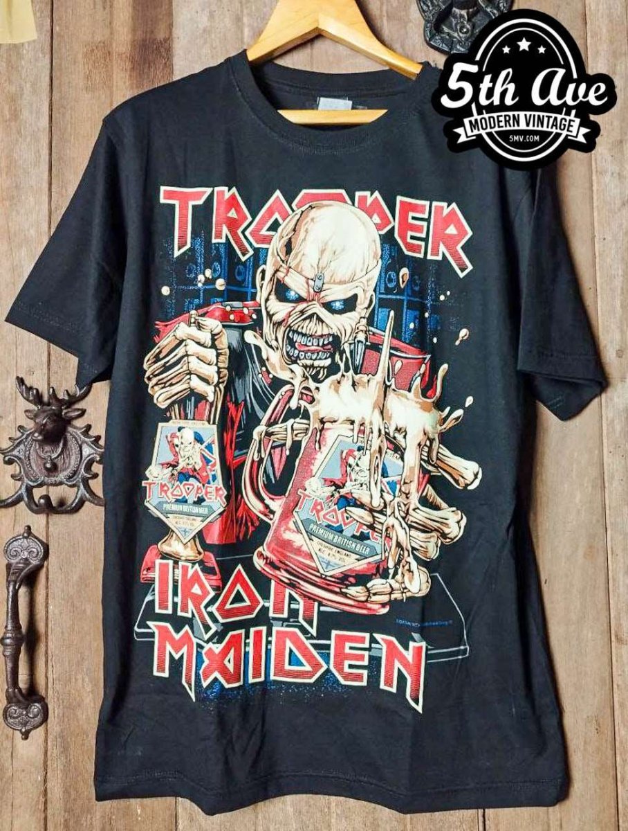 Iron Maiden Trooper - New Vintage Band T shirt - Vintage Band Shirts