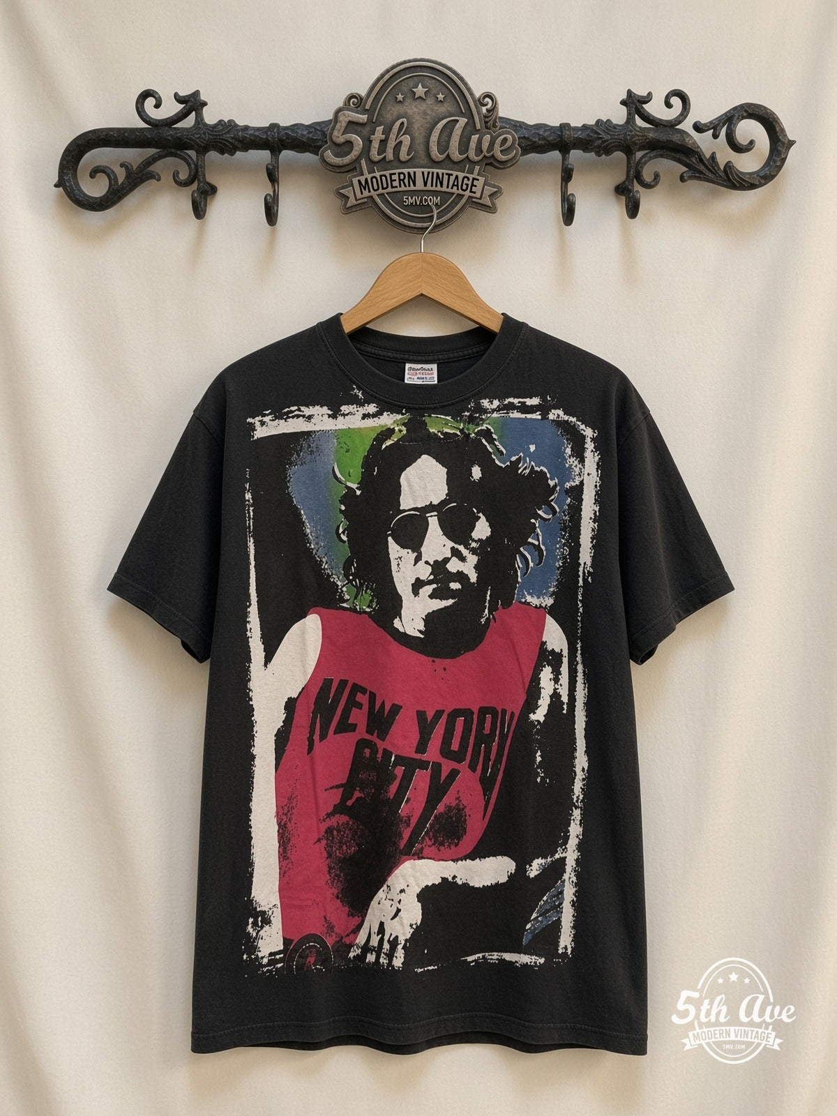John Lennon NYC Pink Tank vintage band t-shirt on rack