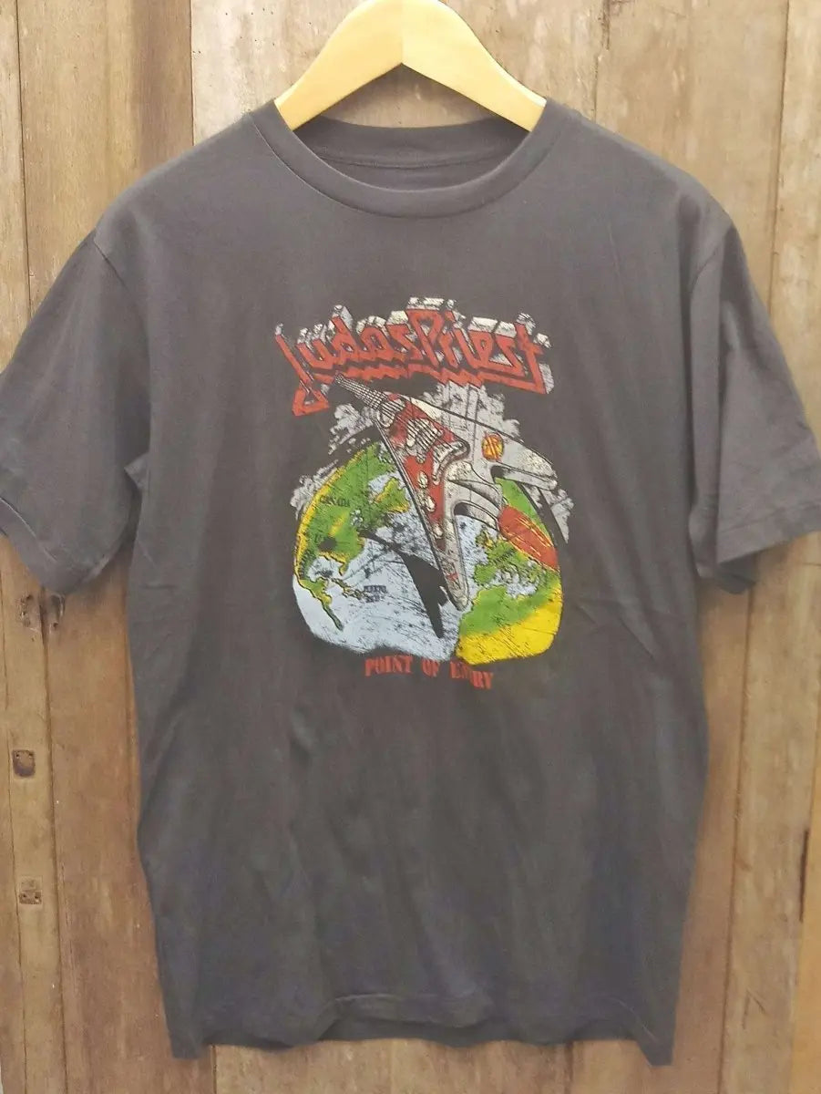 Judas Priest 'Point of Entry' Electric Guitar T-Shirt: A Rock Legacy in Fashion - Vintage Band Shirts