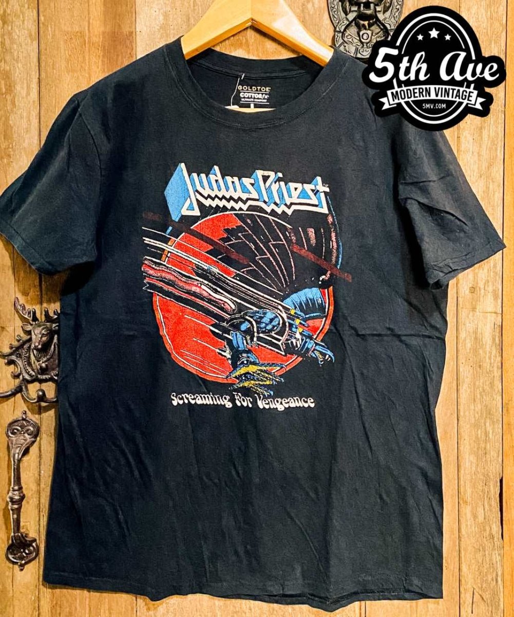 Judas Priest 'World Tour 82-83' Commemorative T-Shirt: A Tribute to Rock History - Vintage Band Shirts