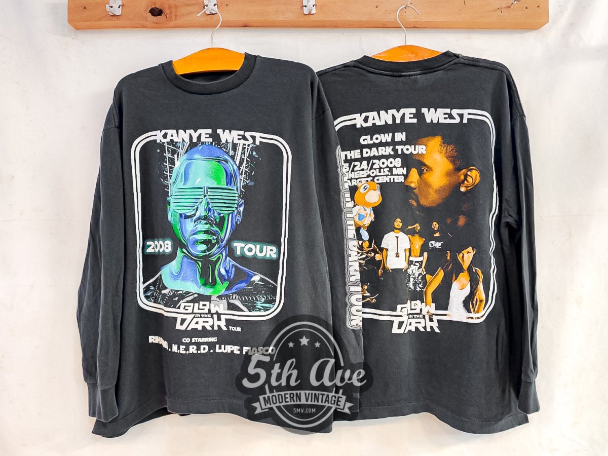 Kanye West Glow in the Dark Tour 2008 - Long Sleeve Vintage Reprint Band T-Shirt - Vintage Band Shirts