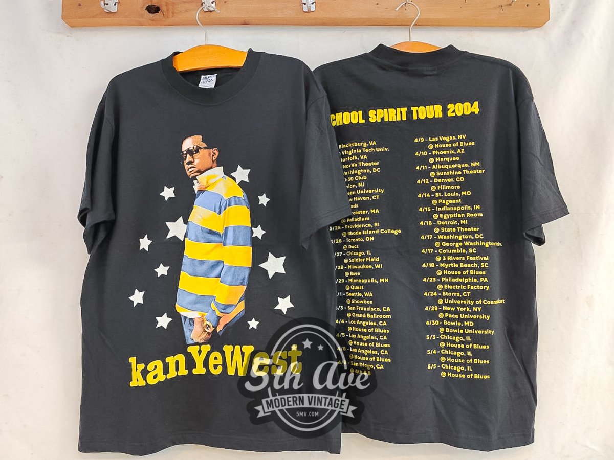 Kanye West 'School Spirit Tour 2004' - Vintage Reprint Band T-Shirt - Vintage Band Shirts
