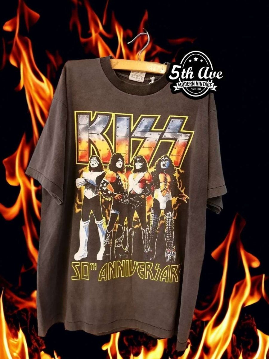 Kiss 50th Anniversary Single Stitch t shirt - Vintage Band Shirts