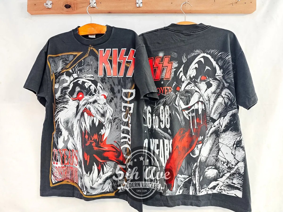 Kiss Destroyer 22 Years of Destruction \m/KIϟϟ\m/ - AOP All Over Print Vintage Band Shirts - Vintage Band Shirts