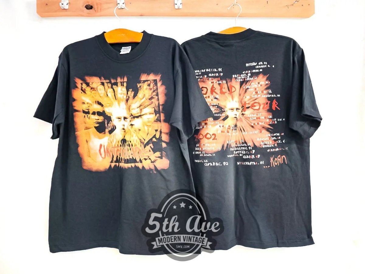 Korn World Tour 2002 - Vintage Reprint Band T-Shirt - Vintage Band Shirts