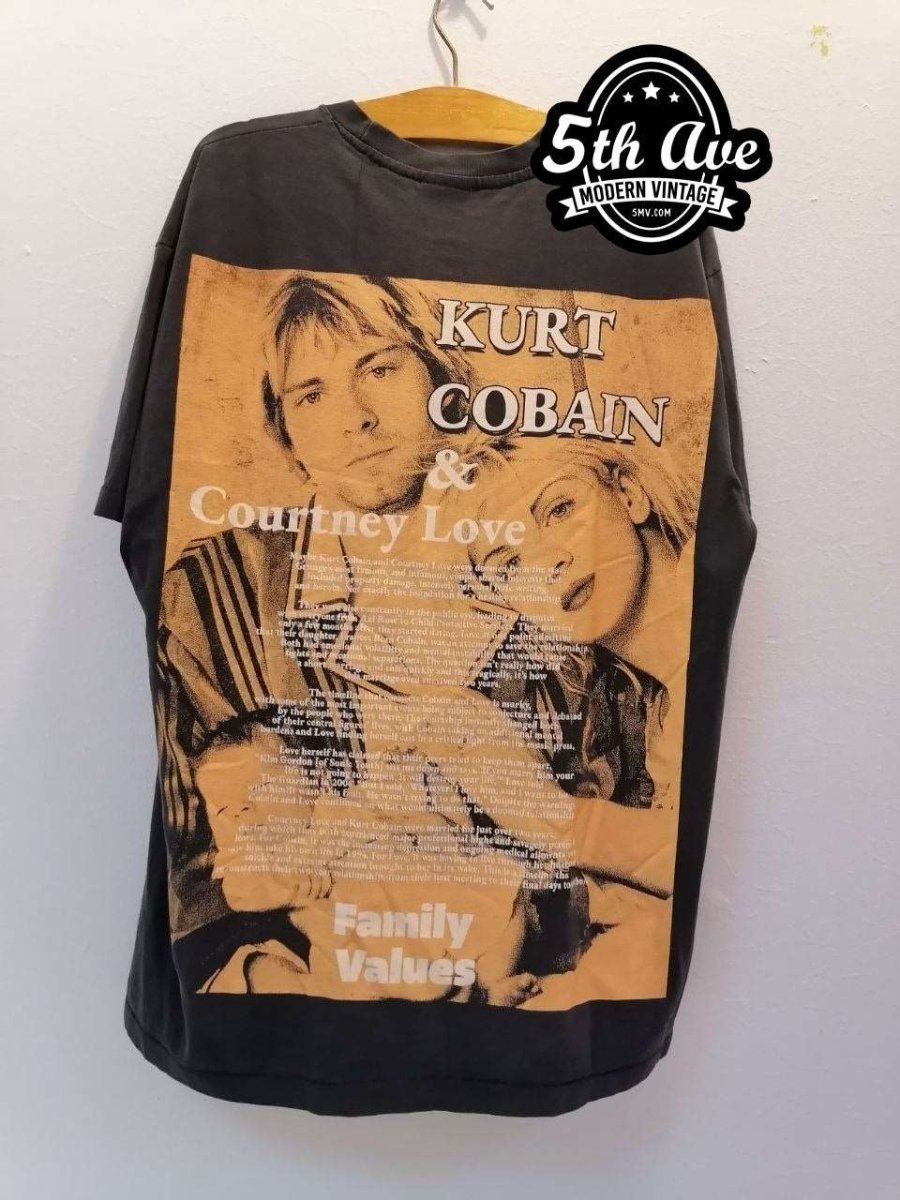 Kurt Cobain Courtney Love Family Values T shirt - Vintage Band Shirts