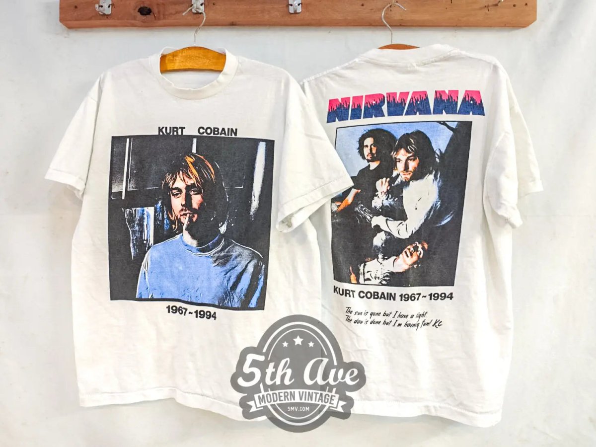 Kurt Cobain Nirvana 1964 - 1994 Tribute Tee - New Vintage Band T shirt - Vintage Band Shirts