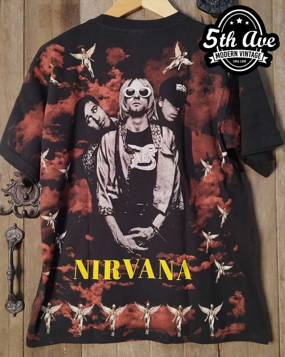Kurt Cobain Nirvana - AOP all over print New Vintage Band T shirt - Vintage Band Shirts