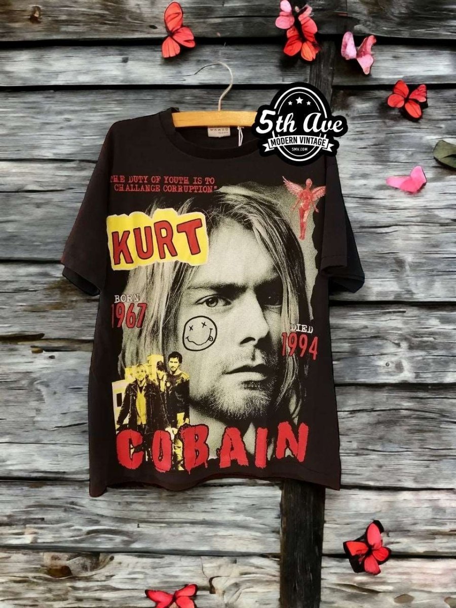 Kurt Cobain Nirvana Bootleg single stitch t shirt - Vintage Band Shirts