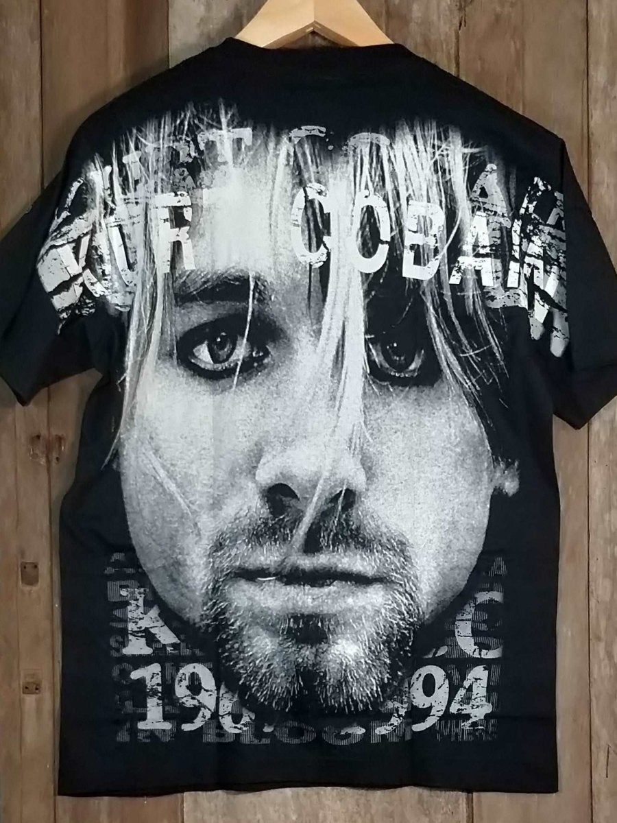 KURT COBAIN NIRVANA Men's Large Short Sleeve 100% Cotton New Vintage Band T Shirt - Vintage Band Shirts