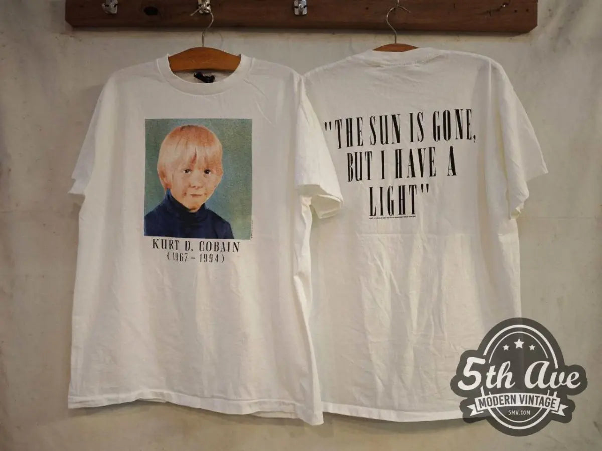 Kurt Cobain Nirvana The sun is gone, but I have a light - New Vintage Band T shirt - Vintage Band Shirts