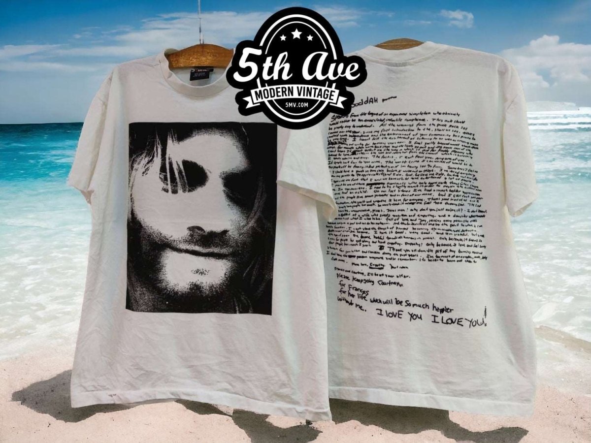 Kurt Cobain Suicide Note Memorial T Shirt - Vintage Band Shirts