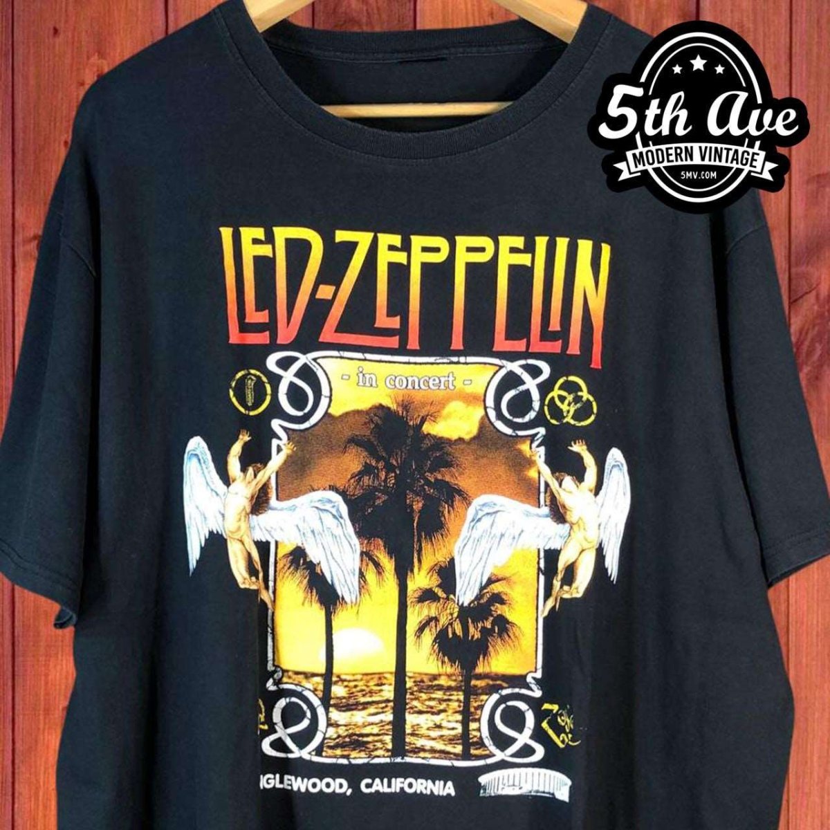 Led Zeppelin Inglewood California Concert - New Vintage Band T shirt - Vintage Band Shirts