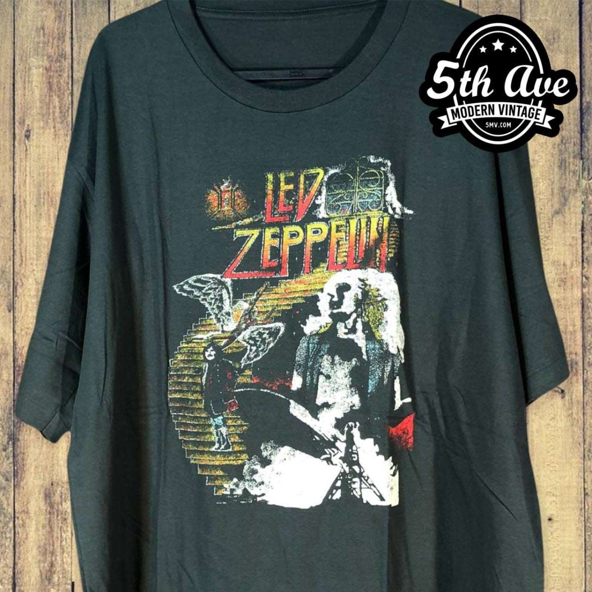 Vintage Led Zeppelin Band Rock fashion Music Tour T-shirt - L