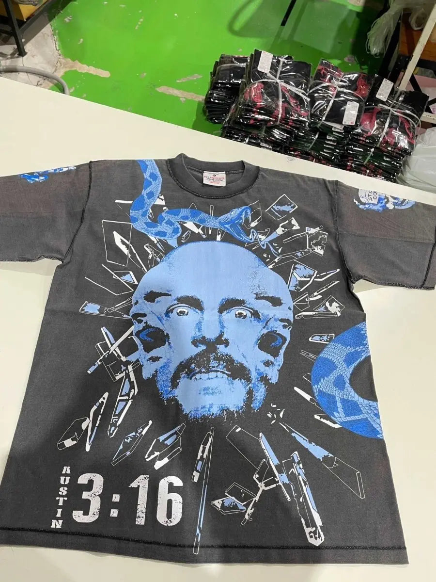 Limited Edition Stone Cold Steve Austin WWF Wrestling T Shirt - A Masterpiece - Vintage Band Shirts